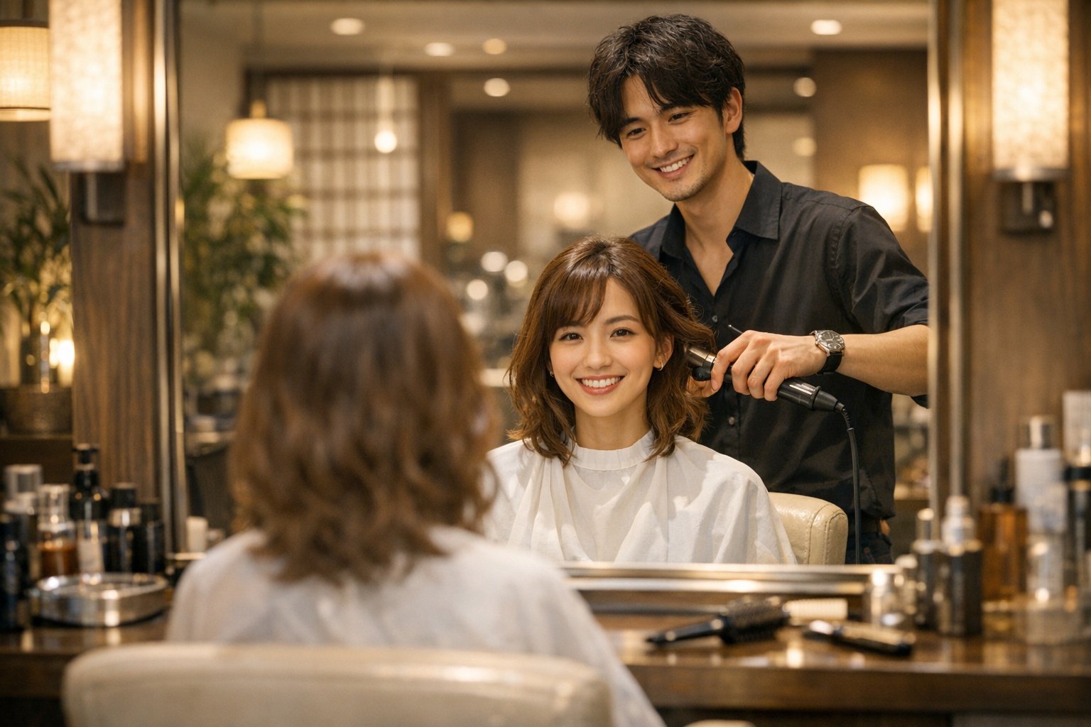 SAKURAヘアサロンの施術風景